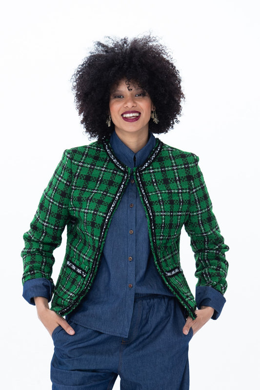 The Coco Jacket - Emerald Check