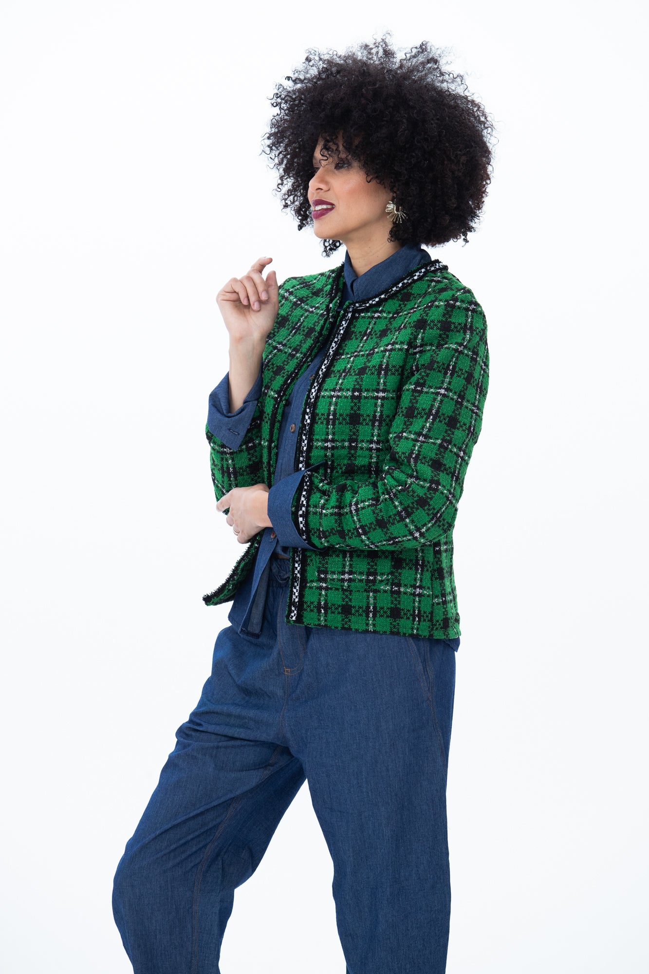 The Coco Jacket - Emerald Check