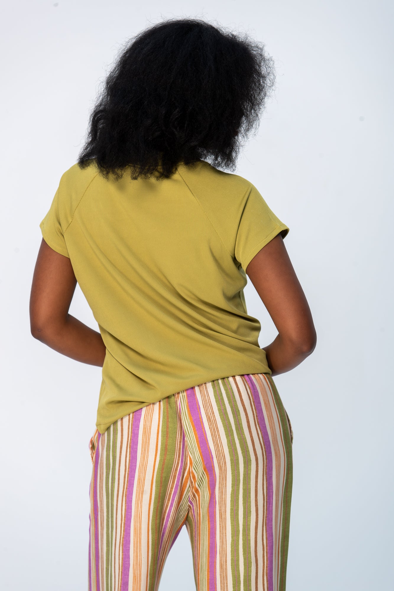 Rosa Summer Round Neck Tee - Chartreuse
