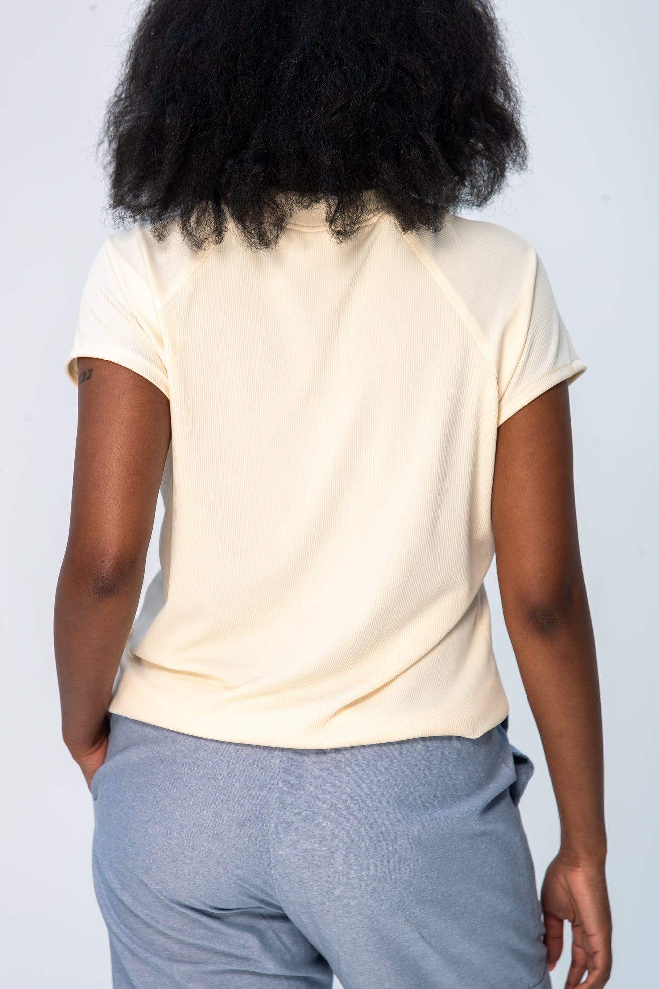 Rosa Summer Round Neck Tee - Butter Yellow