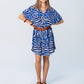 Celia Shirt Dress - Blue Geometric
