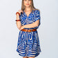 Celia Shirt Dress - Blue Geometric