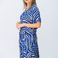 Celia Shirt Dress - Blue Geometric