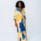 Georgia Kaftan Maxi Dress - Blue and Yellow