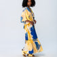 Georgia Kaftan Maxi Dress - Blue and Yellow