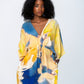 Georgia Kaftan Maxi Dress - Blue and Yellow