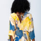 Georgia Kaftan Maxi Dress - Blue and Yellow