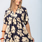 Zanzibar Dress - Navy and Creme