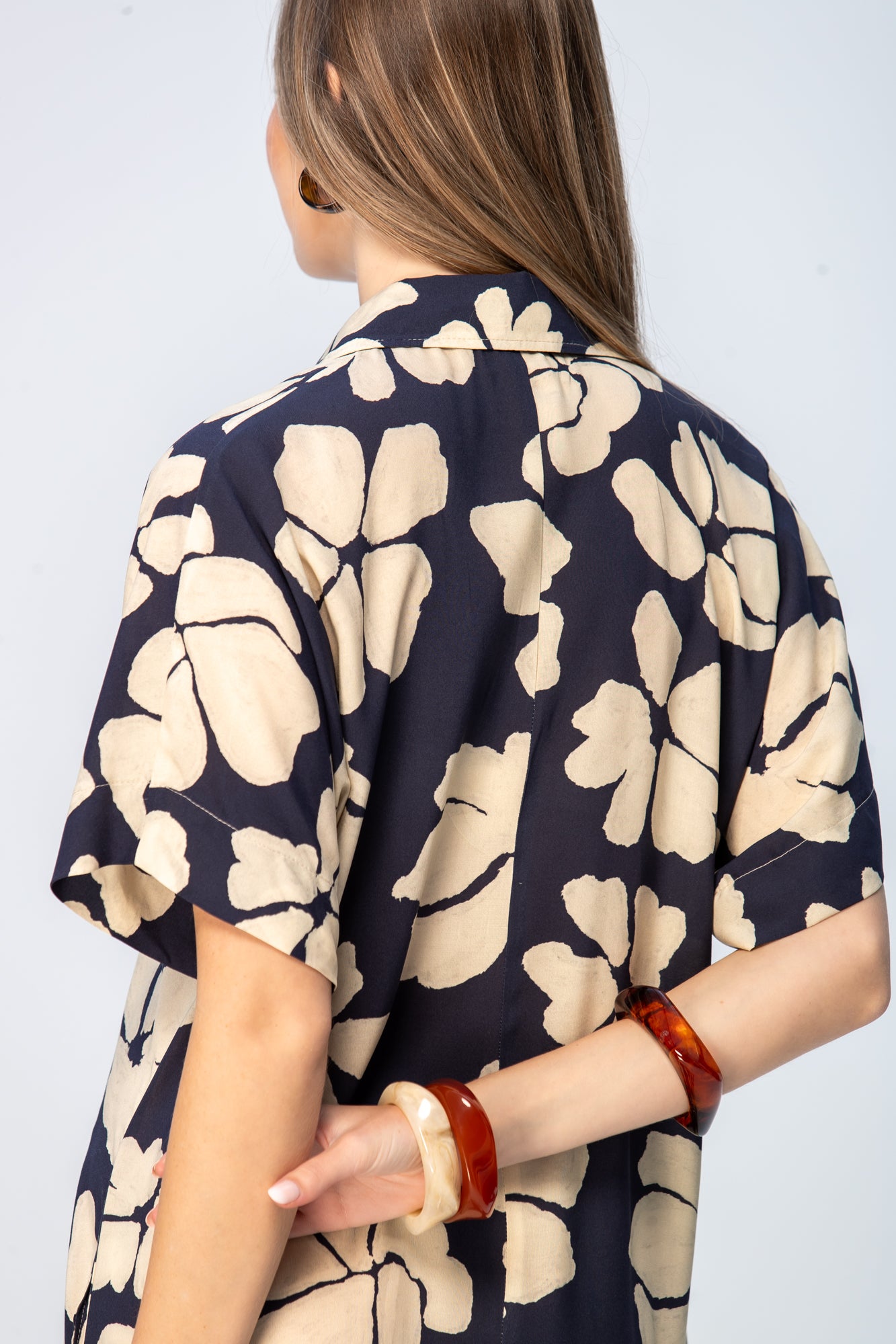 Zanzibar Dress - Navy and Creme
