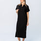 Iris Button Kaftan - Black