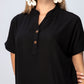 Iris Button Kaftan - Black