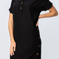 Iris Button Kaftan - Black