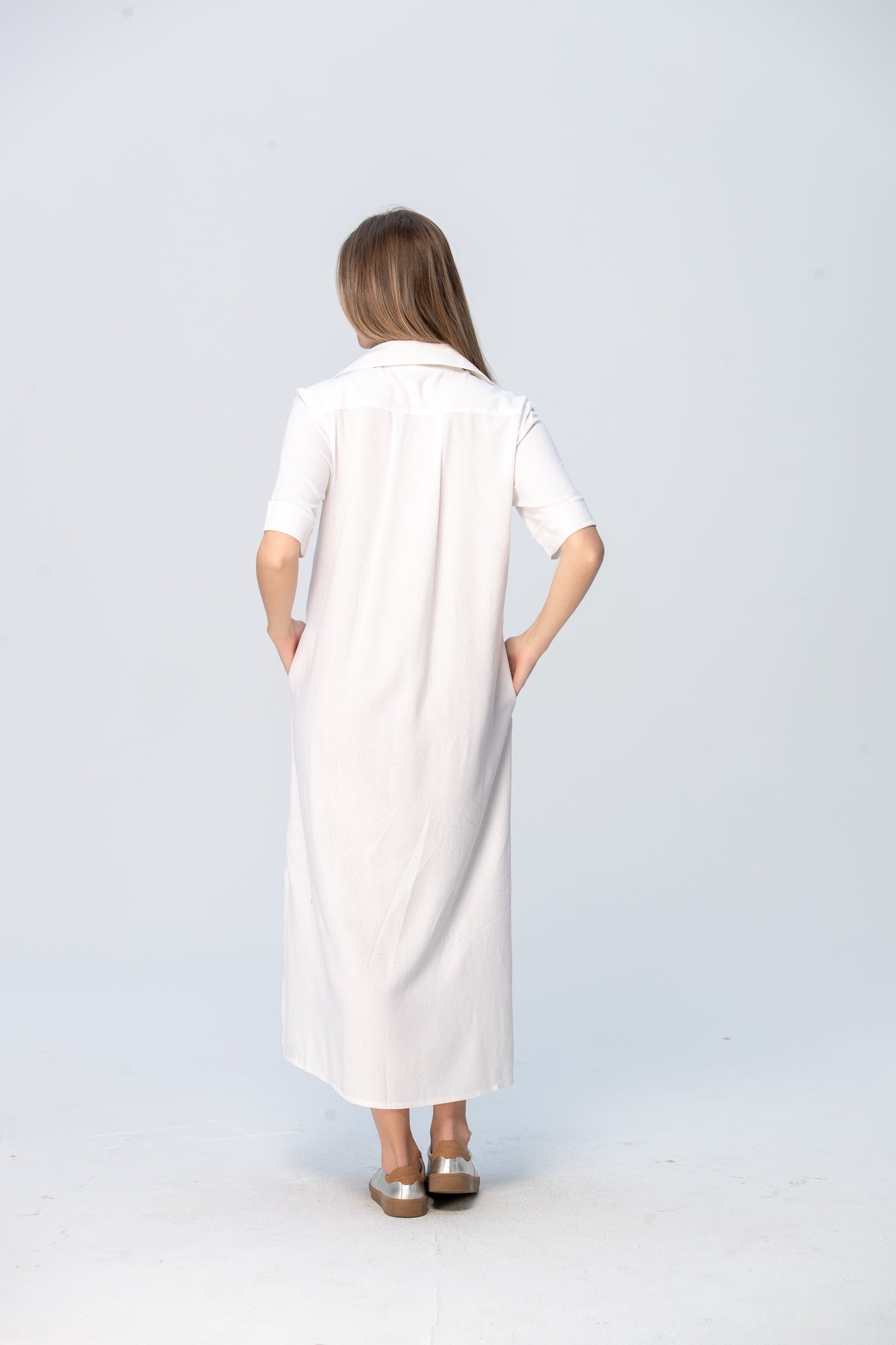 Santorini Pintuck Dress - White