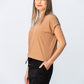 Corfu Summer V-Neck Tee - Camel