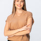 Corfu Summer V-Neck Tee - Camel