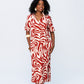 Santorini Pintuck Dress - Rust and Creme