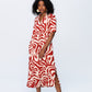 Santorini Pintuck Dress - Rust and Creme