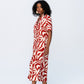 Santorini Pintuck Dress - Rust and Creme