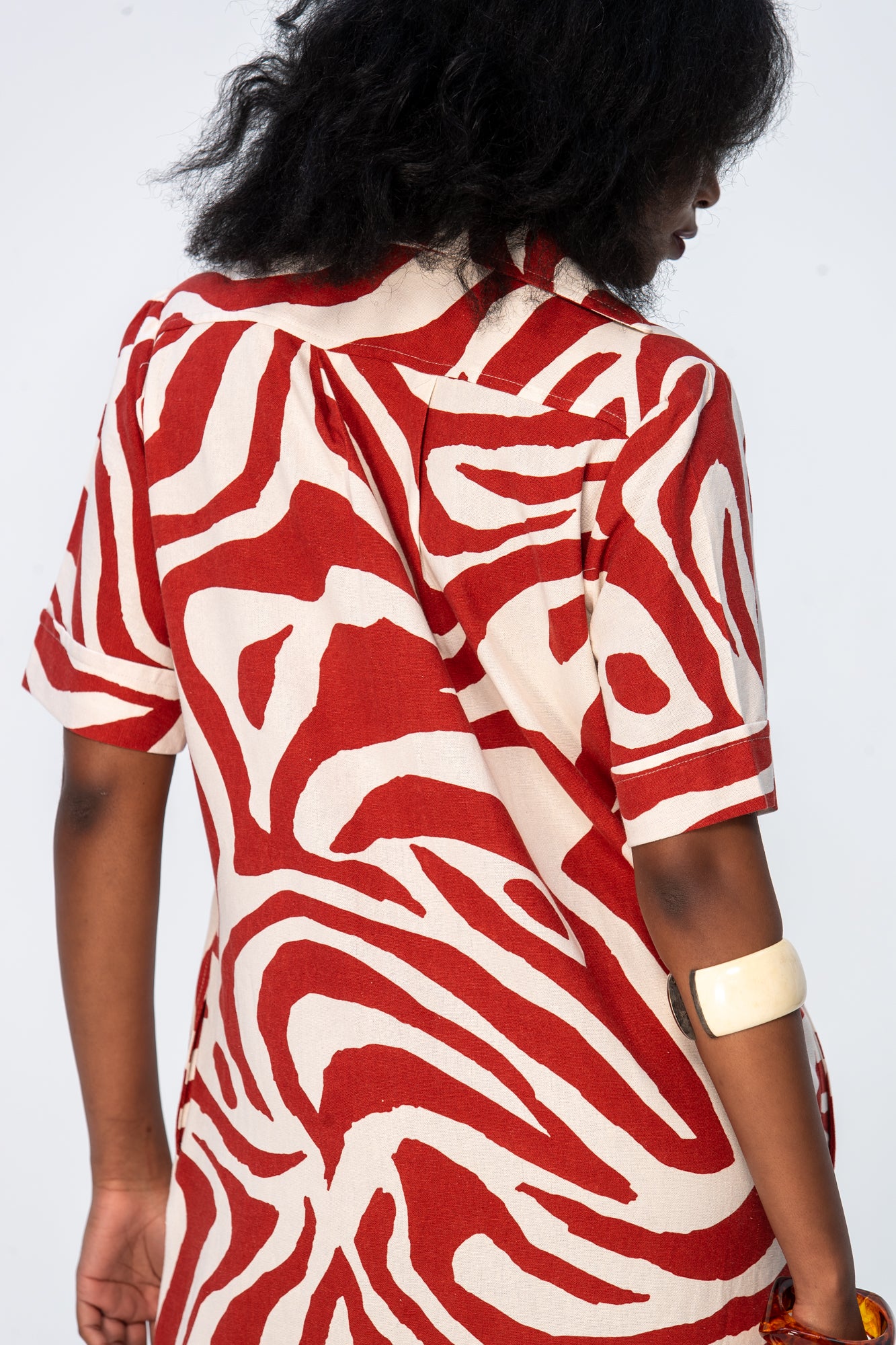 Santorini Pintuck Dress - Rust and Creme
