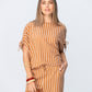 Serena Shirt - Camel and Tan Stripes