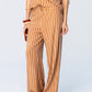 Sydney Wide Leg Pants - Camel and White Stripe