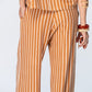 Sydney Wide Leg Pants - Camel and White Stripe