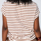 Corfu Summer V-Neck Tee - Chocolate & White Stripe