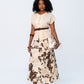 Ava Bias Cut Skirt - Cow print