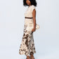 Ava Bias Cut Skirt - Cow print