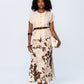 Ava Bias Cut Skirt - Cow print