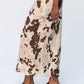 Ava Bias Cut Skirt - Cow print