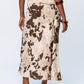 Ava Bias Cut Skirt - Cow print