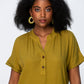 Iris Button Kaftan - Chartreuse