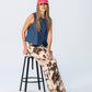 Sydney Wide Leg Pants - Cow Print