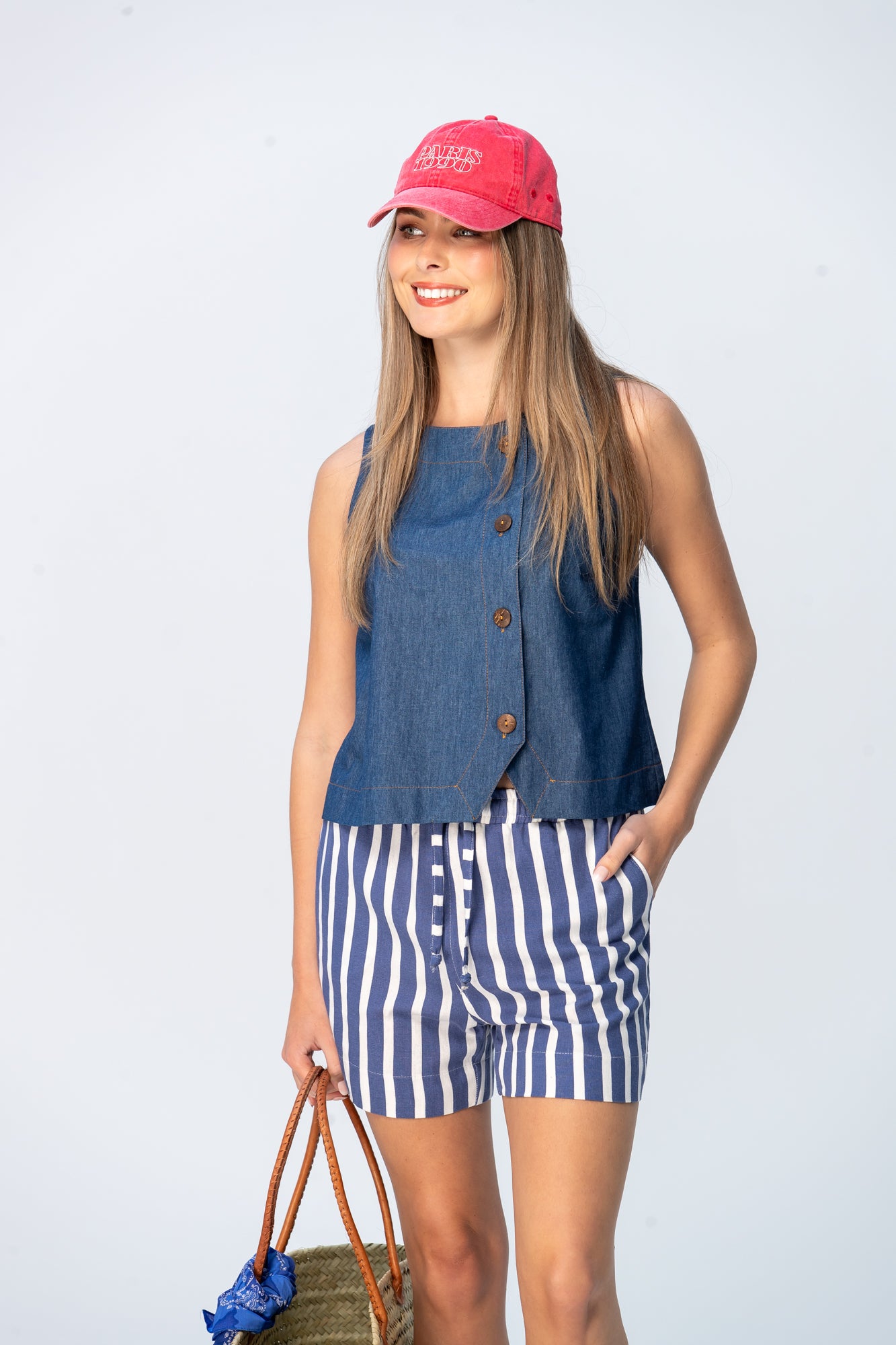 Ibiza Shorts - Blue and White Stripe