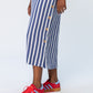 Iris Button Kaftan - Blue and White Stripe
