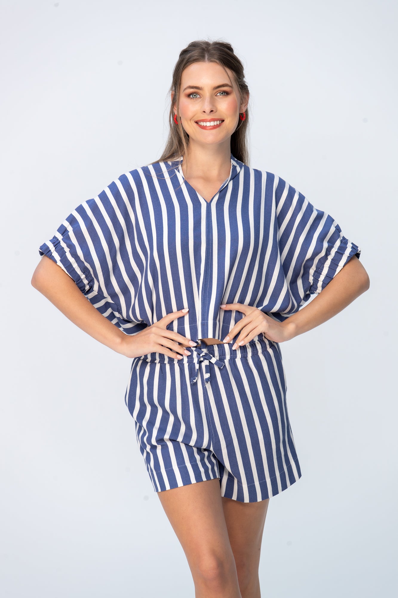 Luna Shirt - Blue and White Stripe