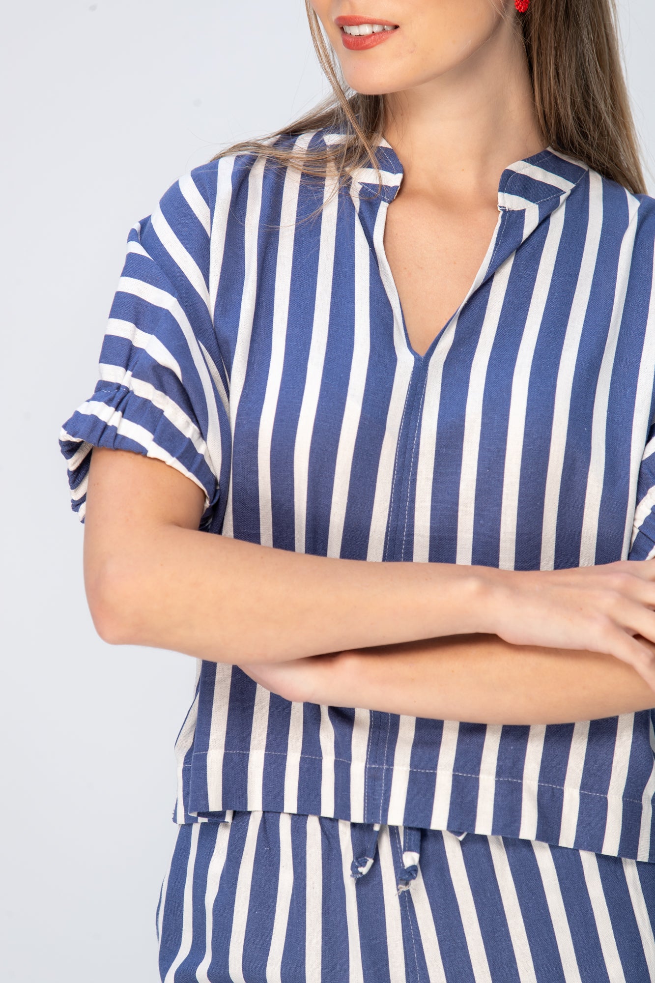 Luna Shirt - Blue and White Stripe