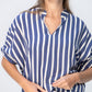 Luna Shirt - Blue and White Stripe