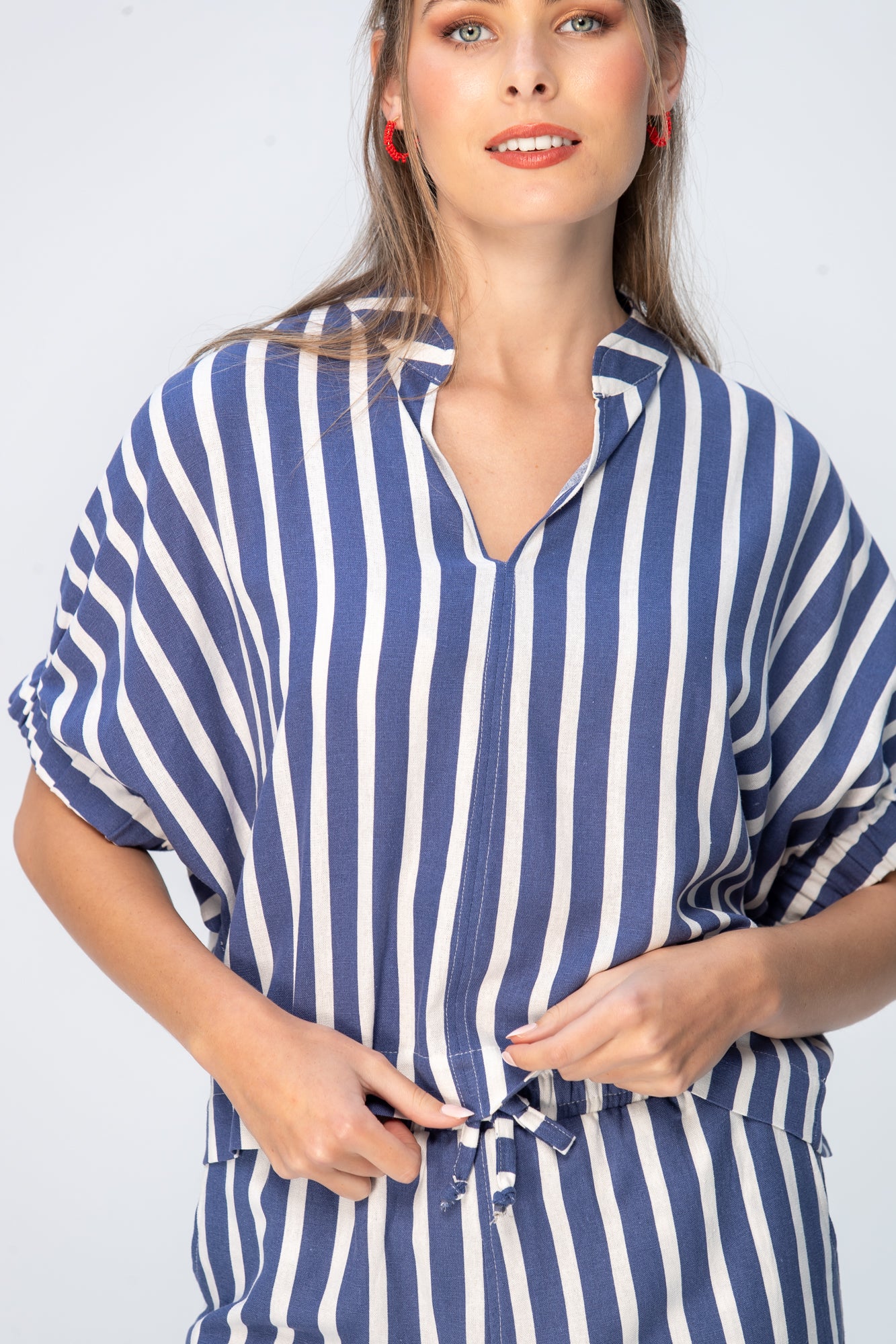 Luna Shirt - Blue and White Stripe