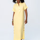 Iris Button Kaftan - Butter Yellow