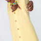 Iris Button Kaftan - Butter Yellow