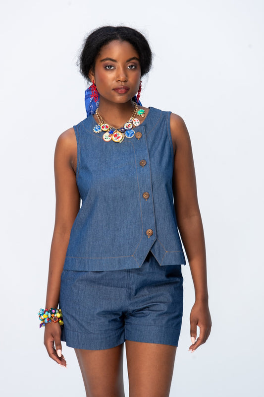 Maya Waistcoat - Denim