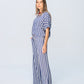 Sydney Wide Leg Pants - Blue and White Stripe