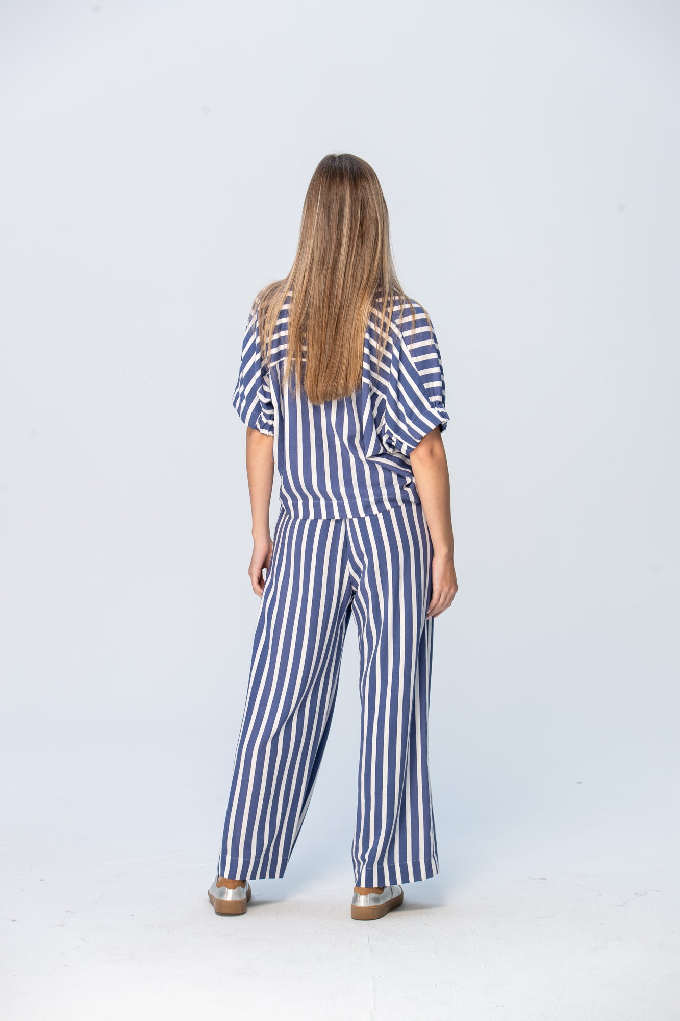 Luna Shirt - Blue and White Stripe