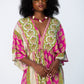 Georgia Kaftan Maxi Dress - Pink and Green