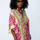 Georgia Kaftan Maxi Dress - Pink and Green