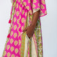 Georgia Kaftan Maxi Dress - Pink and Green