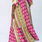 Georgia Kaftan Maxi Dress - Pink and Green