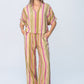 Sydney Wide Leg Pants - Pink and Green Stripe